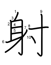 Thứ tự nét chữ 射