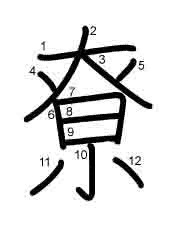 Thứ tự nét chữ 尞