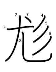 Thứ tự nét chữ 尨