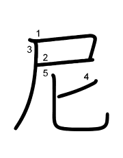 Thứ tự nét chữ 尼
