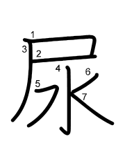 Thứ tự nét chữ 尿