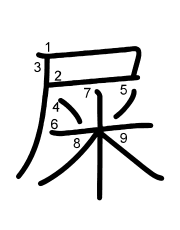 Thứ tự nét chữ 屎