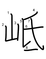 Thứ tự nét chữ 岻