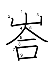 Thứ tự nét chữ 峇