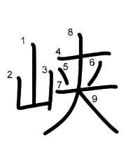 Thứ tự nét chữ 峡