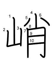 Thứ tự nét chữ 峭