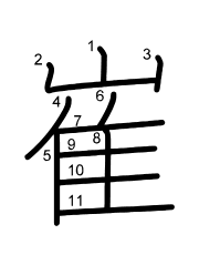 Thứ tự nét chữ 崔