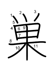 Thứ tự nét chữ 巣