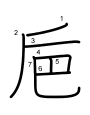 Thứ tự nét chữ 巵