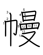 Thứ tự nét chữ 幔