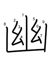 Thứ tự nét chữ 幽