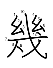 Thứ tự nét chữ 幾