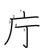 Thứ tự nét chữ 庁