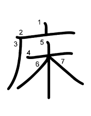 Thứ tự nét chữ 床