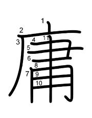 Thứ tự nét chữ 庸