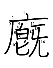Thứ tự nét chữ 廐