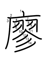 Thứ tự nét chữ 廖