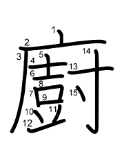 Thứ tự nét chữ 廚