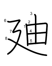Thứ tự nét chữ 廸