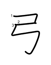 Thứ tự nét chữ 弓