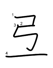 Thứ tự nét chữ 弖