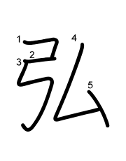 Thứ tự nét chữ 弘
