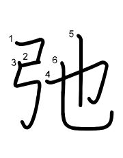 Thứ tự nét chữ 弛