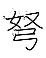 Thứ tự nét chữ 弩