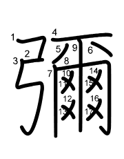 Thứ tự nét chữ 彌