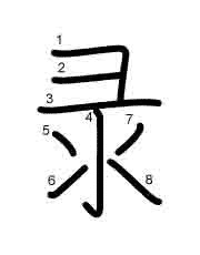 Thứ tự nét chữ 录