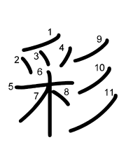 Thứ tự nét chữ 彩