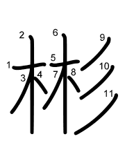 Thứ tự nét chữ 彬