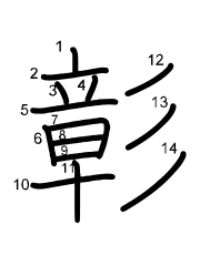 Thứ tự nét chữ 彰