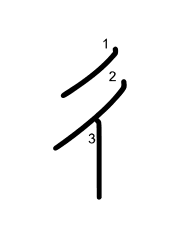 Thứ tự nét chữ 彳