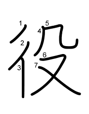 Thứ tự nét chữ 役