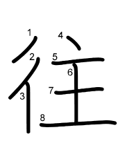 Thứ tự nét chữ 往