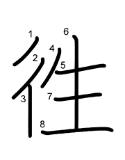Thứ tự nét chữ 徃