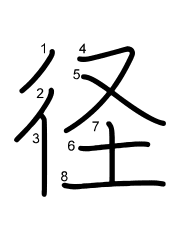 Thứ tự nét chữ 径