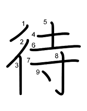 Thứ tự nét chữ 待