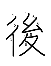 Thứ tự nét chữ 後