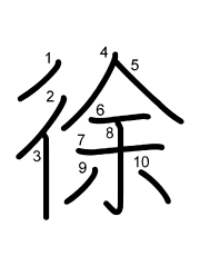 Thứ tự nét chữ 徐