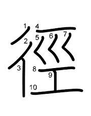 Thứ tự nét chữ 徑