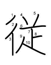 Thứ tự nét chữ 従