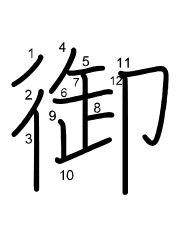 Thứ tự nét chữ 御
