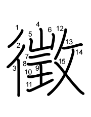 Thứ tự nét chữ 徵