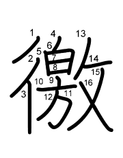 Thứ tự nét chữ 徼