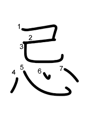 Thứ tự nét chữ 忌