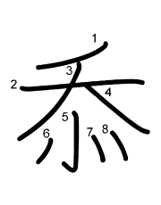 Thứ tự nét chữ 忝