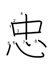 Thứ tự nét chữ 忠