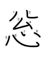 Thứ tự nét chữ 忩